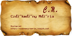 Czékmány Mária névjegykártya