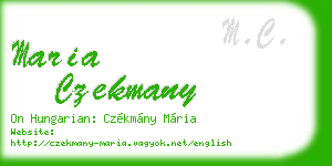 maria czekmany business card