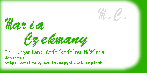 maria czekmany business card